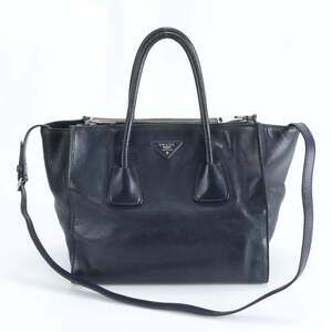 PRADA Blue Leather Shoulder Bag